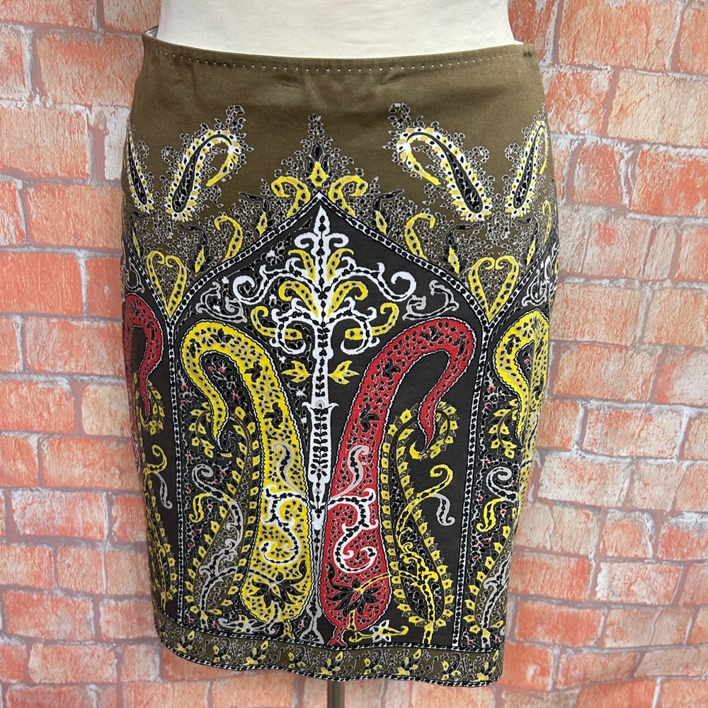 Elie Tahari Multicolor Patterned Pencil Skirt